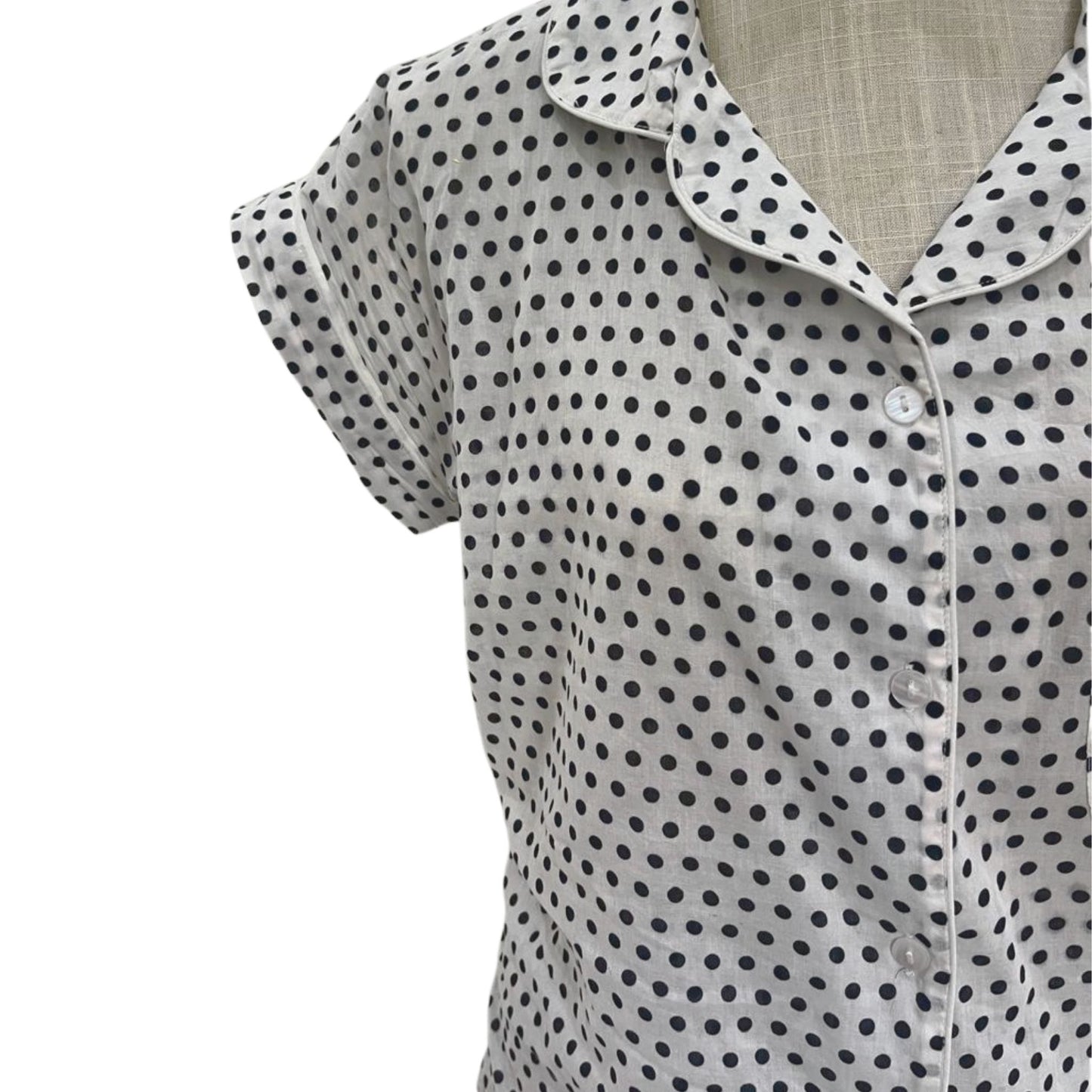 Short Set Pyjamas - Polka Dot Black & White