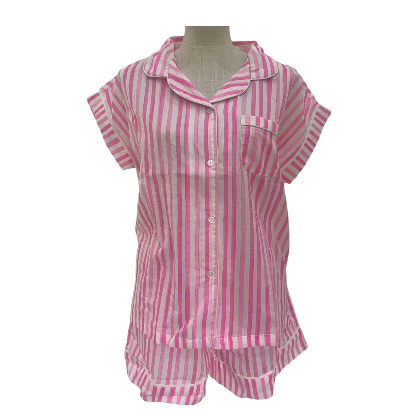 Short Set Pyjamas - Candy Stripe Pink