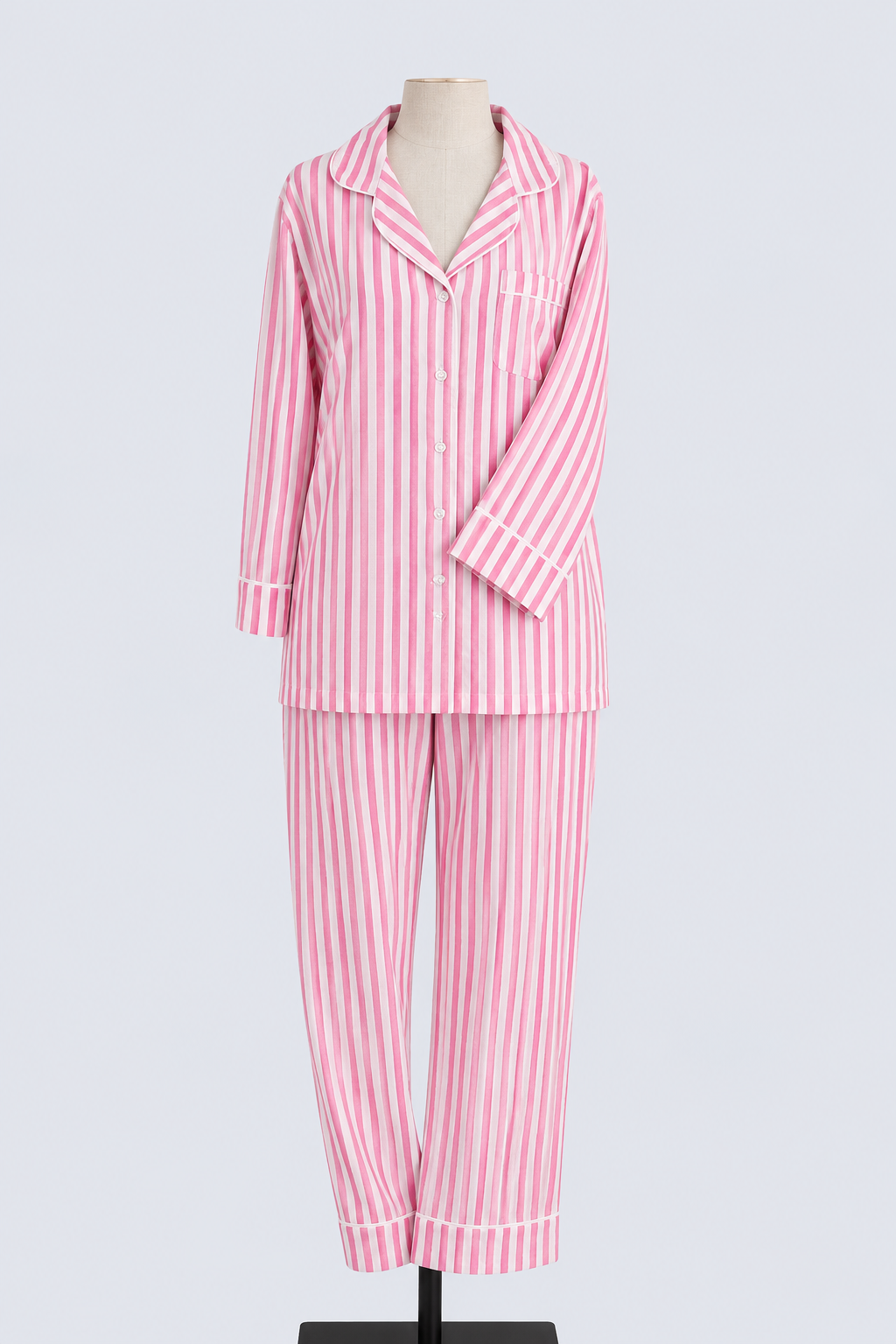 Long Set Pyjamas - Candy Stripe Pink