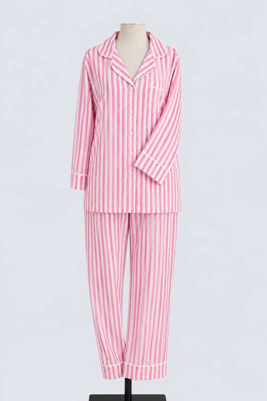 Long Set Pyjamas - Candy Stripe Pink