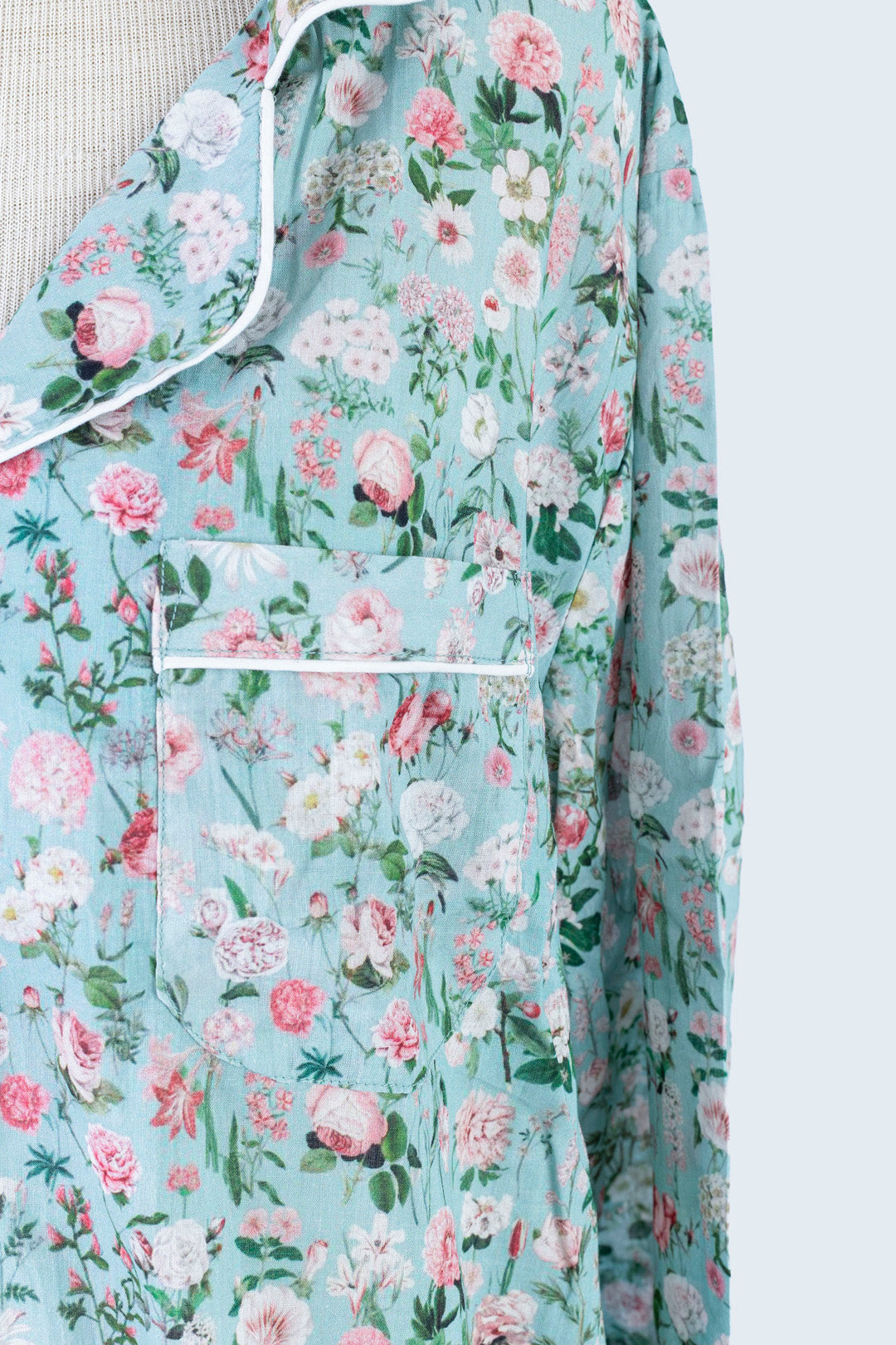 Long Set Pyjamas - Peony Aqua