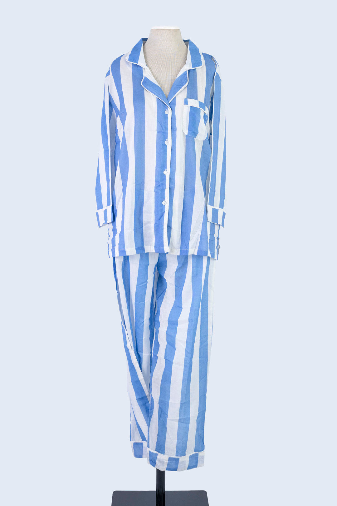 Long Set Pyjamas - Periwinkle Stripe