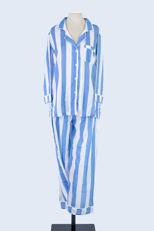 Long Set Pyjamas - Periwinkle Stripe