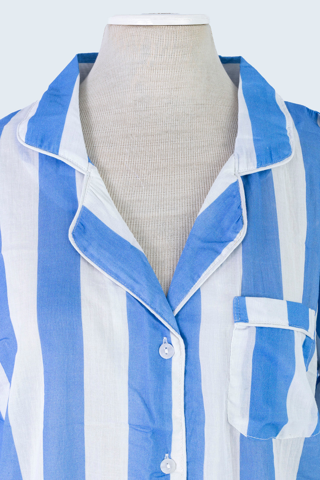 Long Set Pyjamas - Periwinkle Stripe
